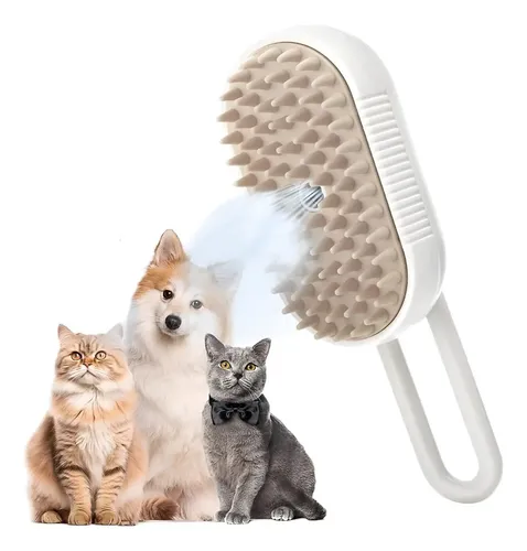 Cepillo masajeador con vapor relajante para perros y gatos